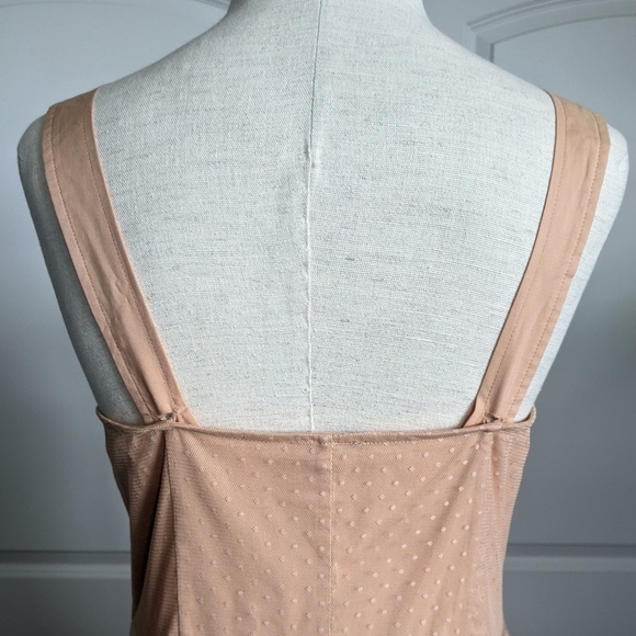 WeWoreWhat Dress Midi Sweetheart Neckline Swiss Dot Button Front Maple L NWT - Picture 9 of 16